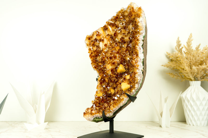 Natural Citrine Crystal Cluster with AAA Amber Citrine Color - E2D Crystals & Minerals