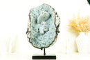 Natural Baby Blue Agate with Botryoidal Formations and Moss Agate Matrix