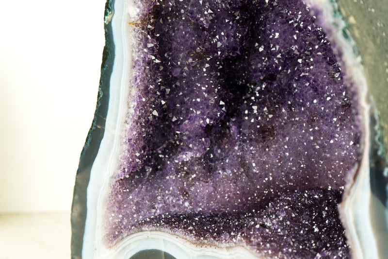 Lilac Galaxy Amethyst Geode on Blue and White Lace Matrix