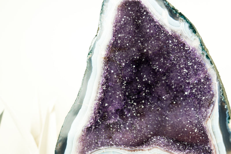 Lilac Galaxy Amethyst Geode on Blue and White Lace Matrix