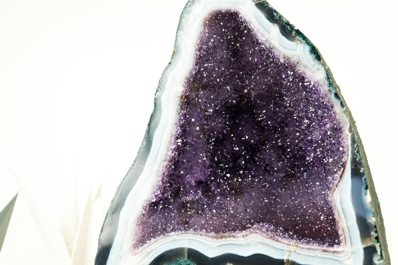 Lilac Galaxy Amethyst Geode on Blue and White Lace Matrix