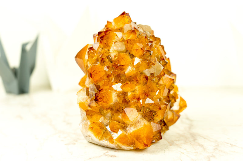 Citrine Flower Rosette Cluster with AAA Golden Orange Druzy
