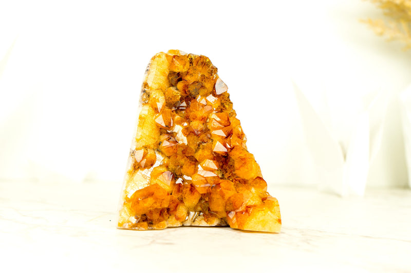 High-Grade Citrine Cluster with Orange Madeira Citrine Druzy - E2D Crystals & Minerals