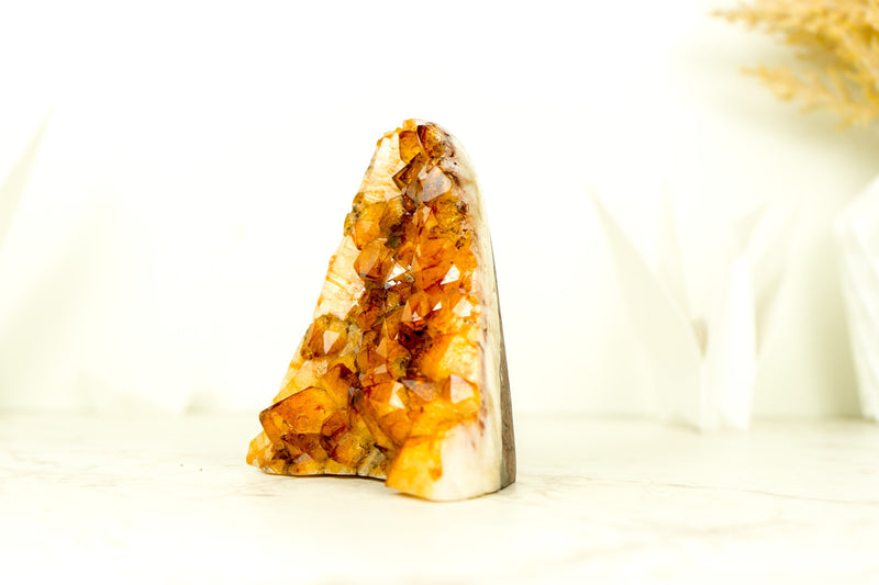 High-Grade Citrine Cluster with Orange Madeira Citrine Druzy - E2D Crystals & Minerals
