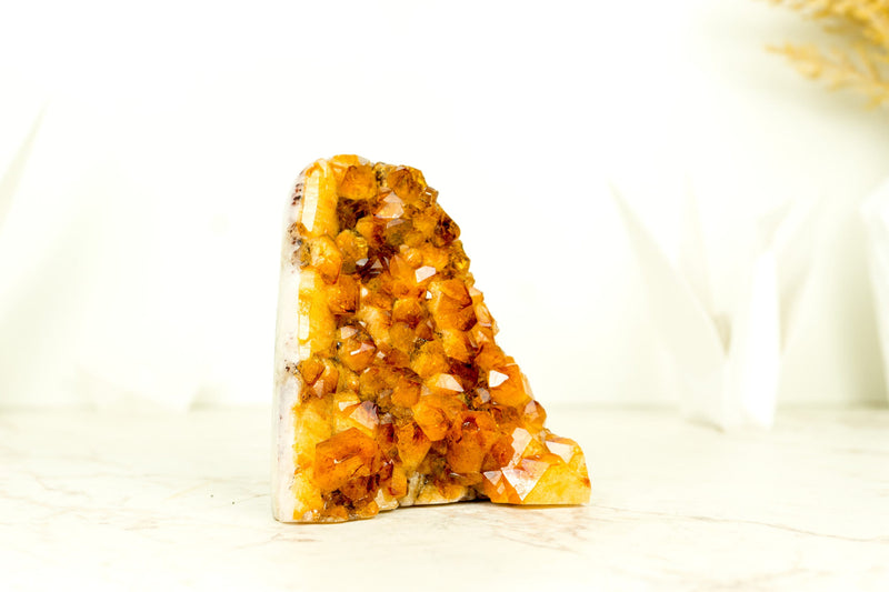 High-Grade Citrine Cluster with Orange Madeira Citrine Druzy - E2D Crystals & Minerals