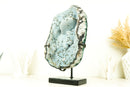 Natural Baby Blue Agate with Botryoidal Formations and Moss Agate Matrix