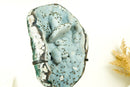 Natural Baby Blue Agate with Botryoidal Formations and Moss Agate Matrix