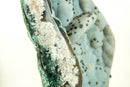 Natural Baby Blue Agate with Botryoidal Formations and Moss Agate Matrix