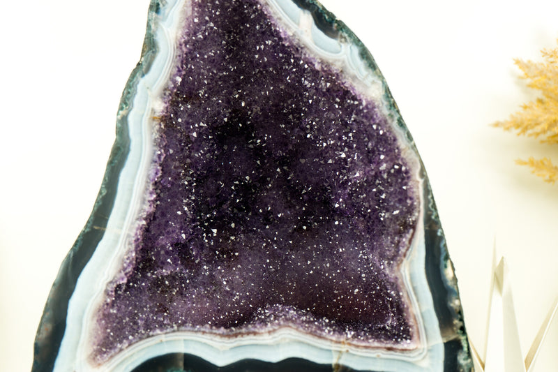 Lilac Galaxy Amethyst Geode on Blue and White Lace Matrix