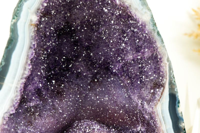 Lilac Galaxy Amethyst Geode on Blue and White Lace Matrix