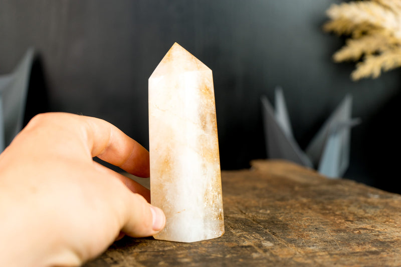 High-Grade Brazilian Citrine Obelisk Generator with Deep Orange Citrine