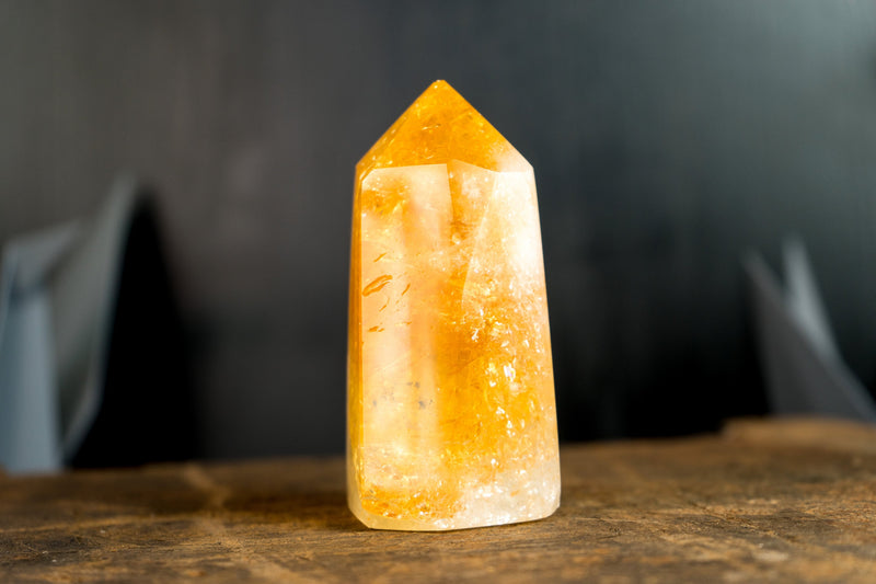 Large High-Grade Brazilian Citrine Generator with Deep Orange Citrine Color