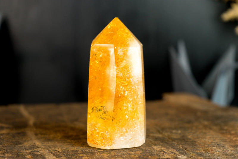 Large High-Grade Brazilian Citrine Generator with Deep Orange Citrine Color