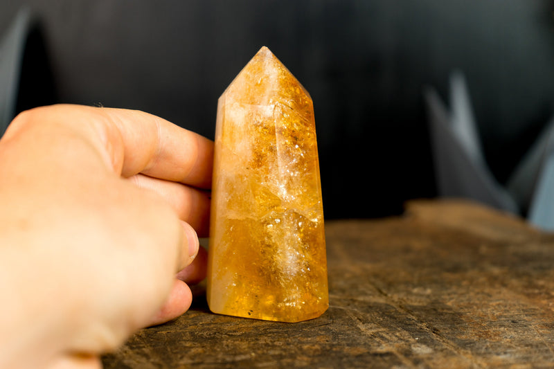 High-Grade Brazilian Citrine Obelisk Point - Natural and Ethically Sourced