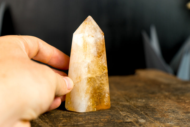 High-Grade Brazilian Citrine Obelisk Point - Natural and Ethically Sourced