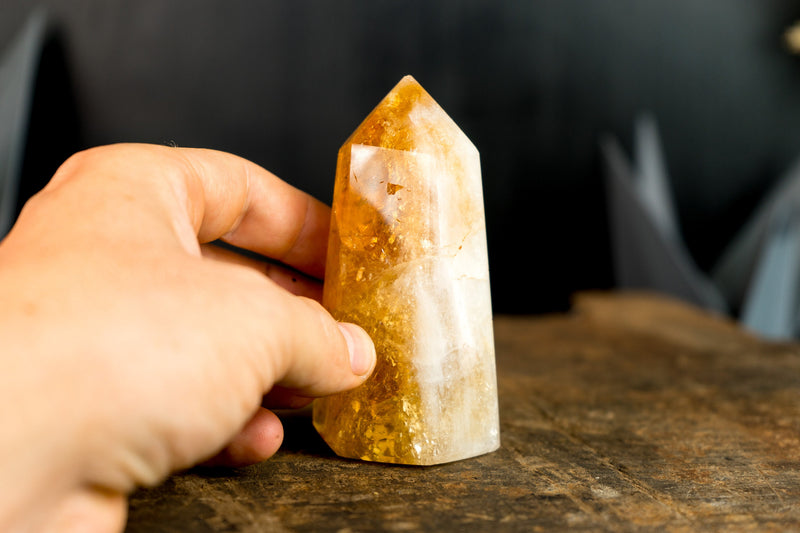 High-Grade Brazilian Citrine Obelisk Point - Natural and Ethically Sourced