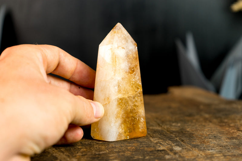 High-Grade Brazilian Citrine Obelisk Point - Natural and Ethically Sourced