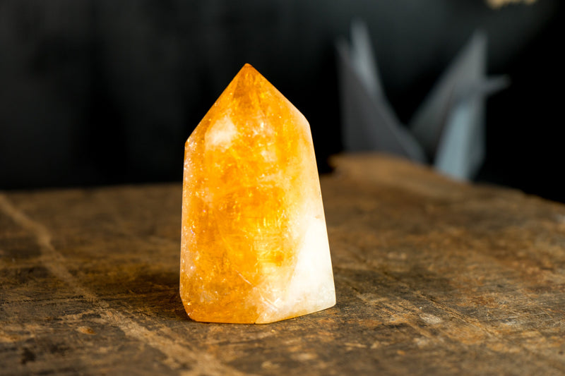 Brazilian Citrine Obelisk with Fiery Orange Citrine Color, Natural & Ethical