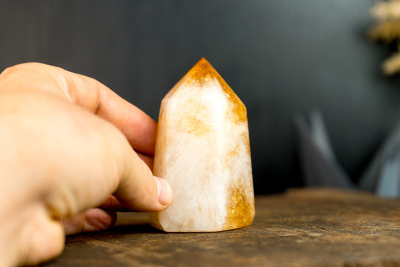 Brazilian Citrine Obelisk with Fiery Orange Citrine Color, Natural & Ethical