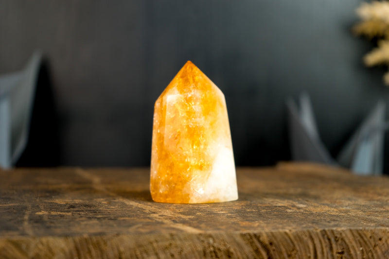 Brazilian Citrine Obelisk with Fiery Orange Citrine Color, Natural & Ethical