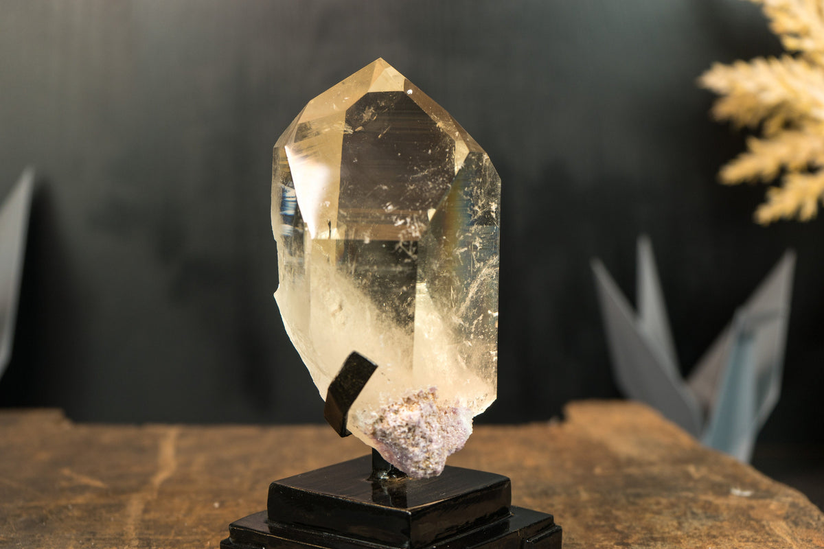 AAA-Grade Real Natural Raw Lemurian Citrine, Light-Yellow Citrine on F