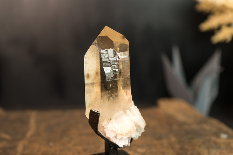 Small Natural Raw Citrine Crystal Quartz with Rare Feldspar Inclusions