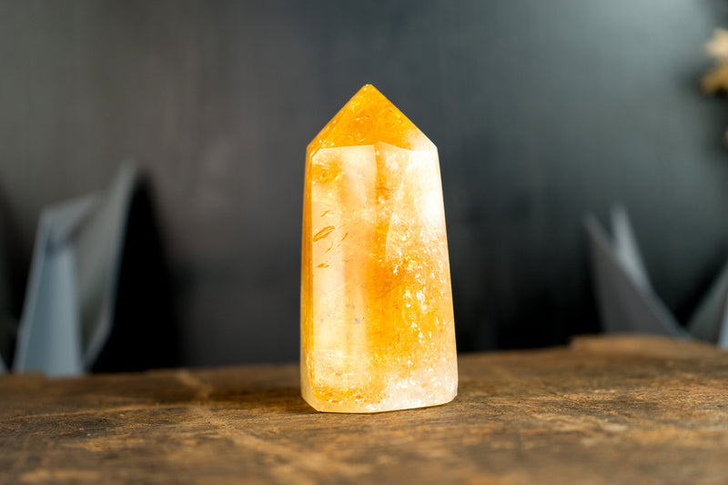 Large High-Grade Brazilian Citrine Generator with Deep Orange Citrine Color