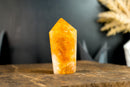 High-Grade Brazilian Citrine Obelisk with Deep Orange Citrine Color