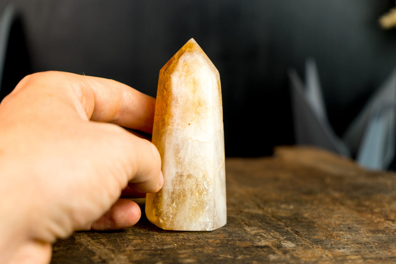 High-Grade Brazilian Citrine Obelisk Point - Natural and Ethically Sourced