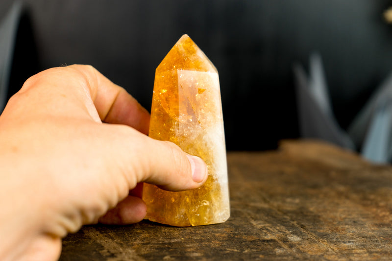 High-Grade Brazilian Citrine Obelisk Point - Natural and Ethically Sourced