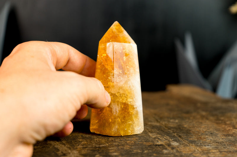 High-Grade Brazilian Citrine Obelisk Point - Natural and Ethically Sourced