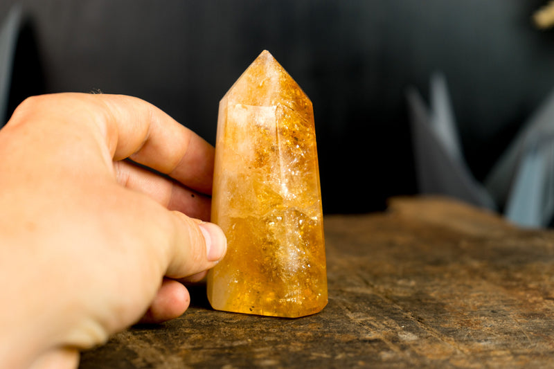 High-Grade Brazilian Citrine Obelisk Point - Natural and Ethically Sourced