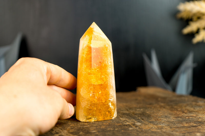 Brazilian Citrine Generator with Deep Orange Citrine Color, Natural & Ethical