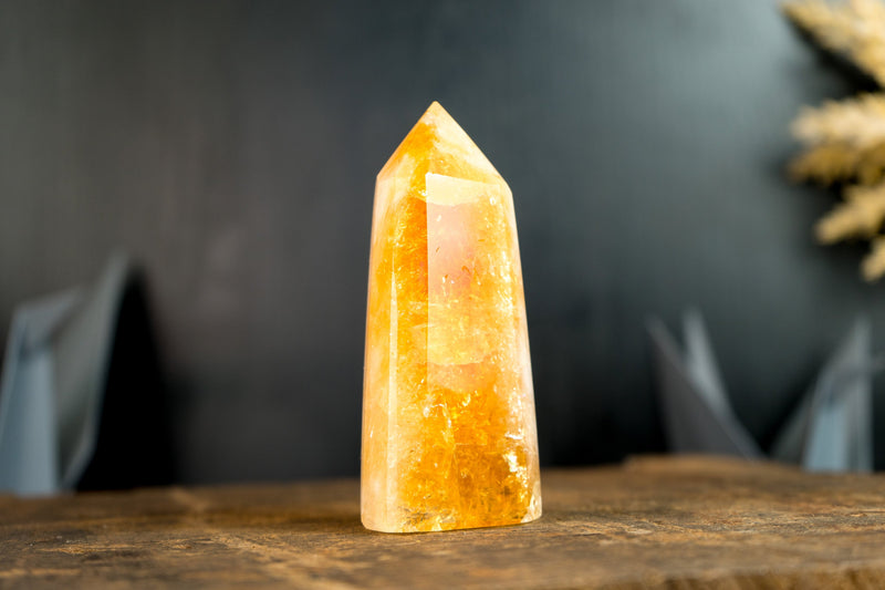 Brazilian Citrine Generator with Deep Orange Citrine Color, Natural & Ethical