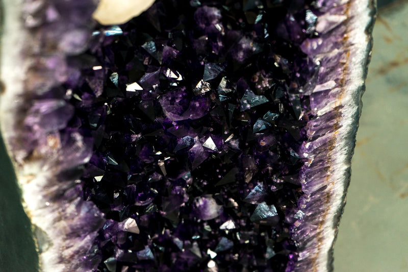 5.7 Ft Tall, 750 Lb Amethyst Cathedral Geodes Pair with AAA High-Grade Deep Purple Amethyst