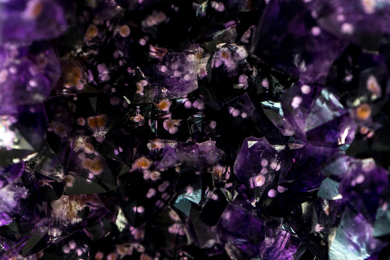 5.7 Ft Tall, 750 Lb Amethyst Cathedral Geodes Pair with AAA High-Grade Deep Purple Amethyst