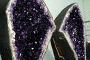 6.9 Ft Tall Pair of Giant Amethyst Geodes AAA Dark Purple Amethyst Druzy