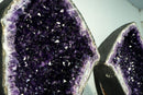 6.9 Ft Tall Pair of Giant Amethyst Geodes AAA Dark Purple Amethyst Druzy