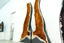 Pair of Giant Citrine Cathedral Geodes (5.71 Feet) with AAA Deep Orange Druzy - E2D Crystals & Minerals