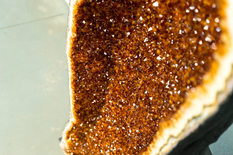 Pair of Giant Citrine Cathedral Geodes (5.71 Feet) with AAA Deep Orange Druzy - E2D Crystals & Minerals