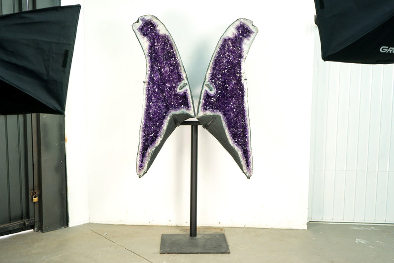 6.1 Ft. Tall Amethyst Geode Wings with AAA Deep Purple Amethyst Druzy - X-Large Butterfly Angel Wings