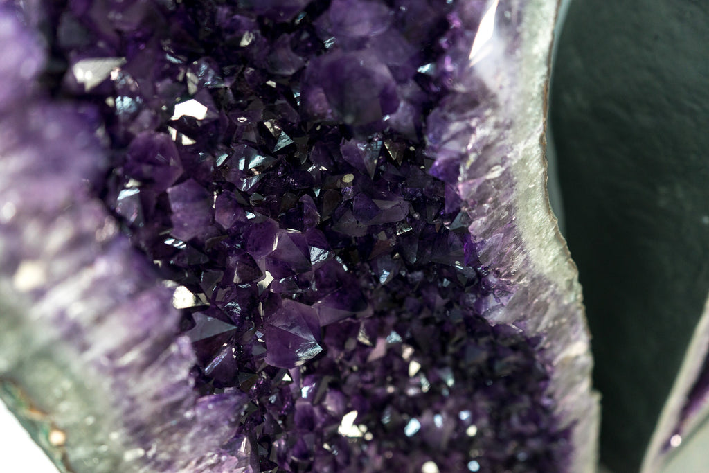Tall Geode Rocks Pair of 8 Ft Tall Giant High-Grade Amethyst Cathedral Geodes