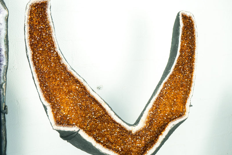 X-Large Spread Wings Citrine Geode with High-Grade Deep Orange Citrine