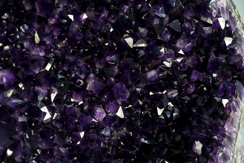 6.9 Ft Tall Pair of Giant Amethyst Geodes AAA Dark Purple Amethyst Druzy
