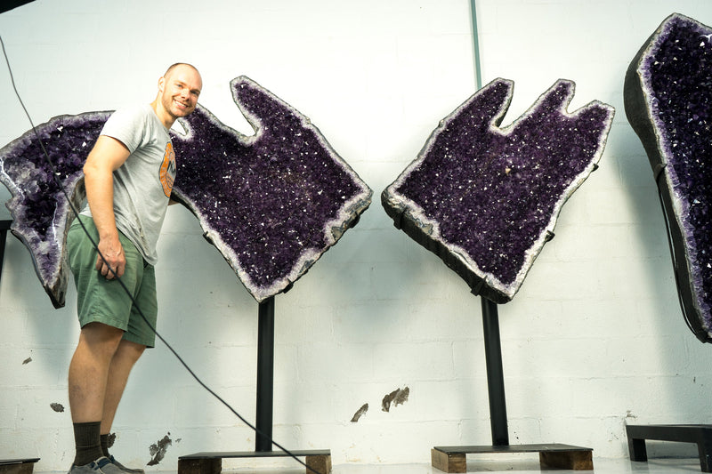 7 Ft Tall Giant Amethyst Geodes with High-Grade Deep Purple Amethyst Druzy
